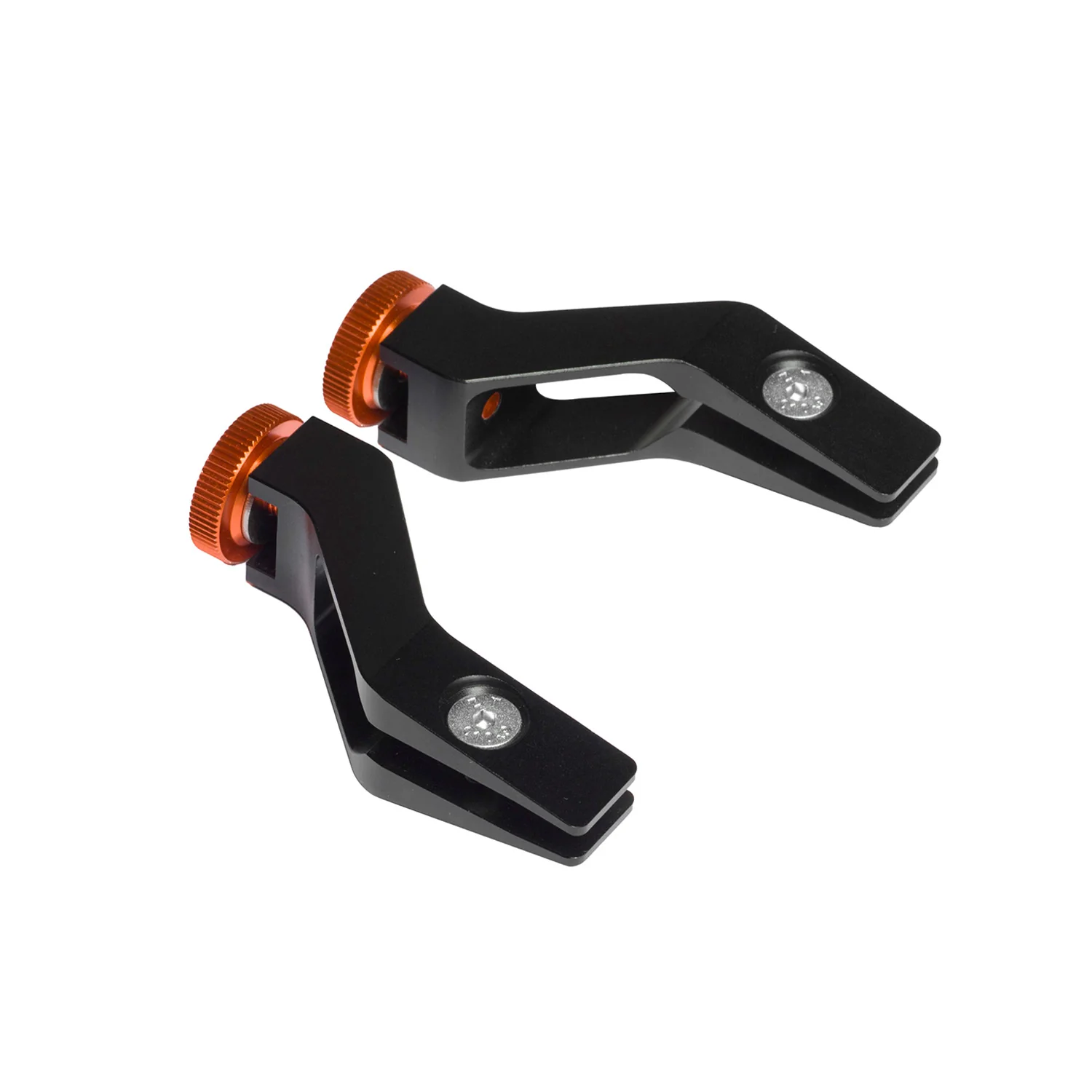 Why are the RS clamps shown with orange screw knobs but the ones I just received are small and silver,